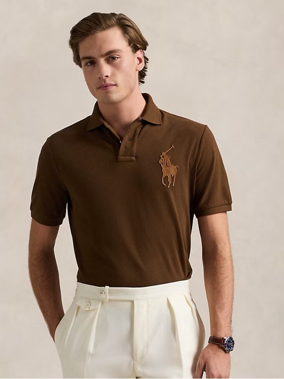 Polo Ralph Lauren Men's Classic Fit Leather-Pony Mesh Polo Shirt